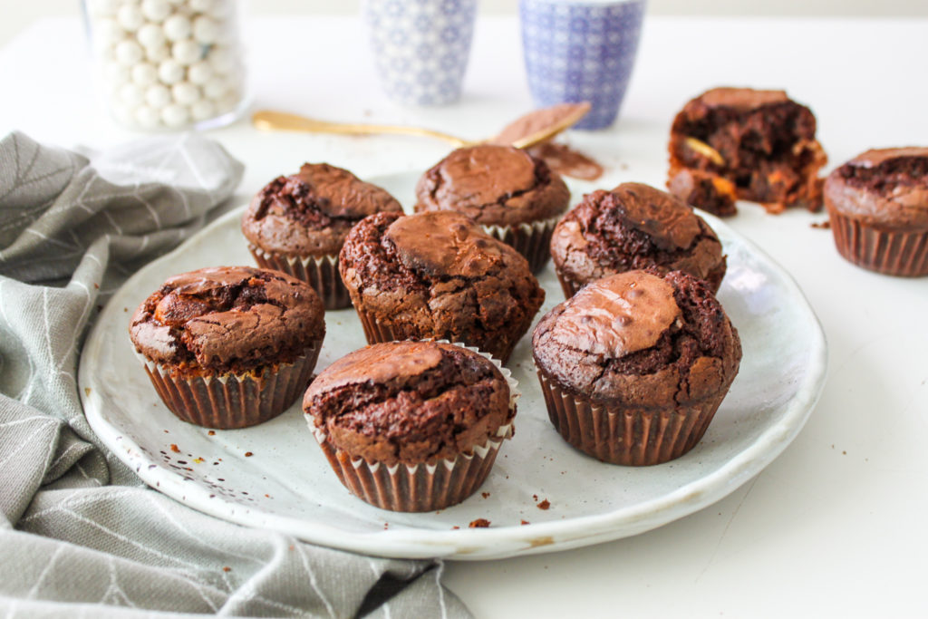 Chocolademuffins met stukjes witte chocolade As Cooked By Ginger