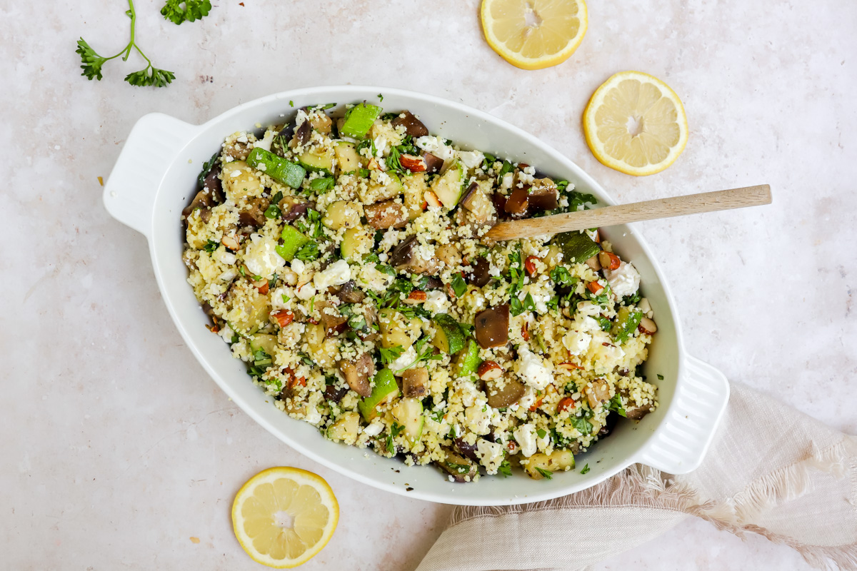 Couscous met aubergine en courgette As Cooked By Ginger